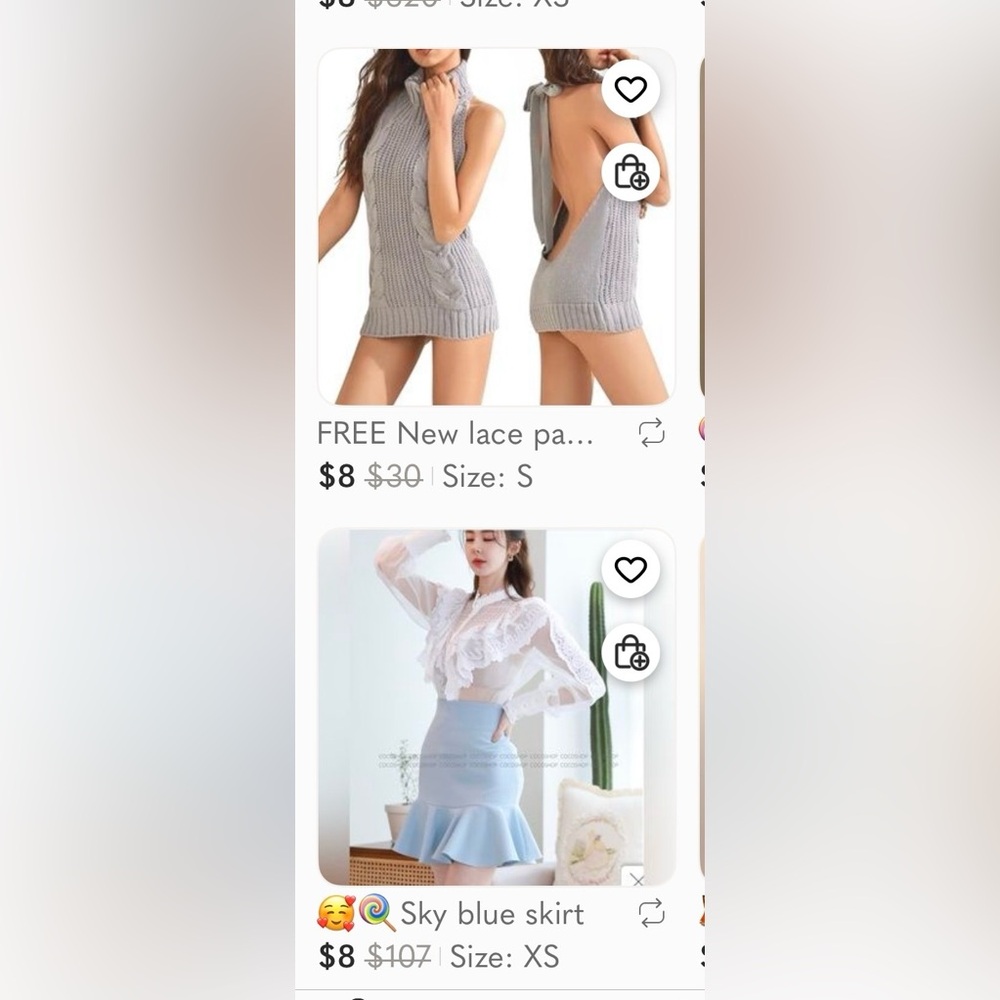 😍3for 1 Price🦊pijama Shirt bikini set SzXS &White lace inserted Top. - Picture 16 of 16